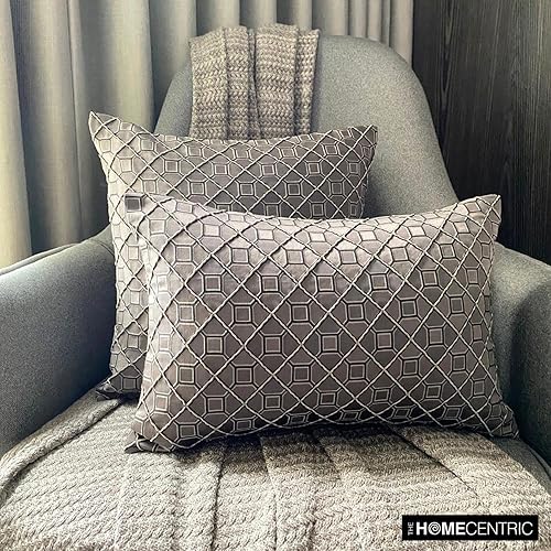 Miniatura 90 de The HomeCentric Funda de almohada, fundas marrones, fundas de almohada geométricas japonesas ópticas, fundas de almohada de 24 x 24 pulgadas, fundas