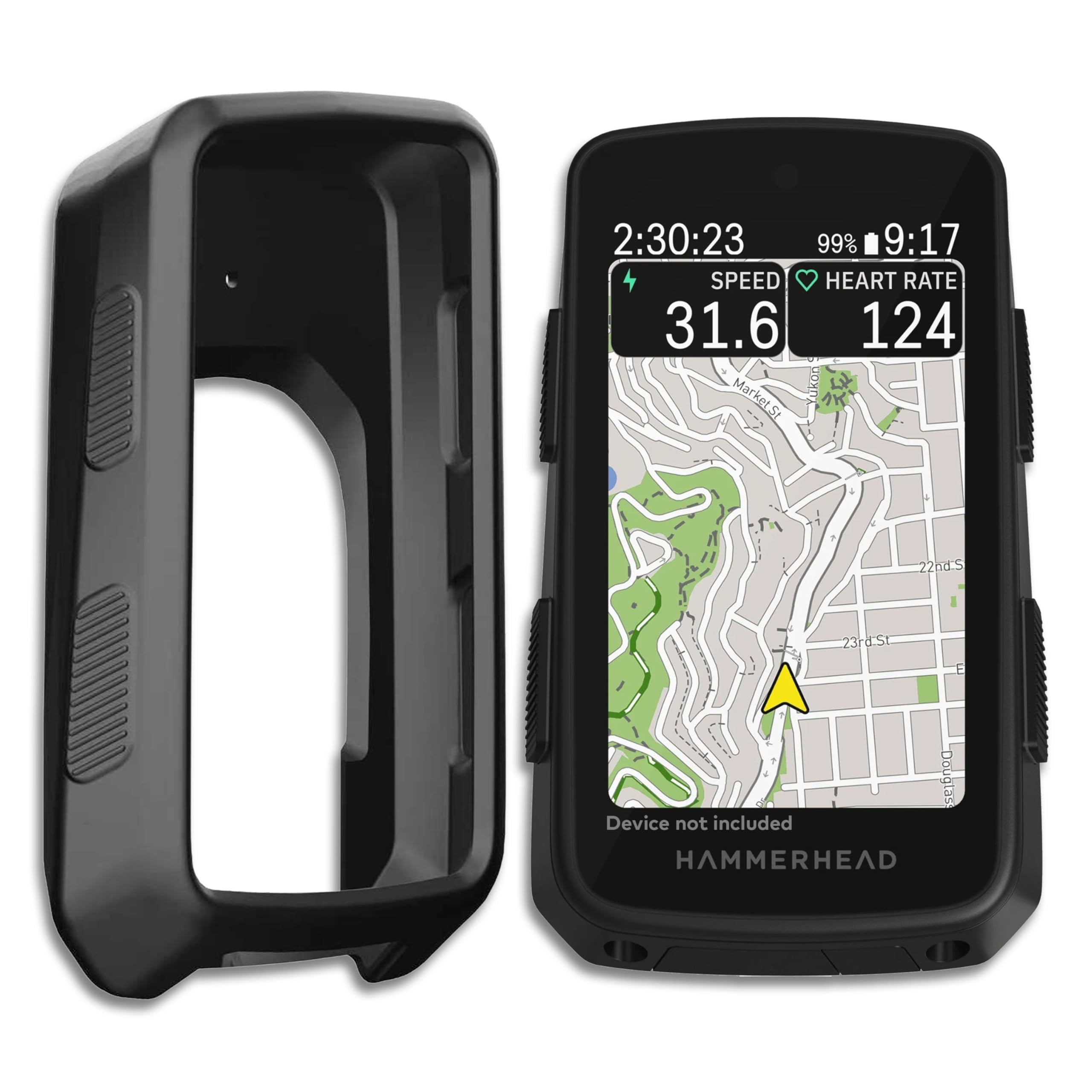 INNOSURE Silicone Case Compatible with Hammerhead Karoo 3 Bike Computer - Maximum Protection, Durable, Non-Slip, Shockproof with Anti-Dust/Static Coating