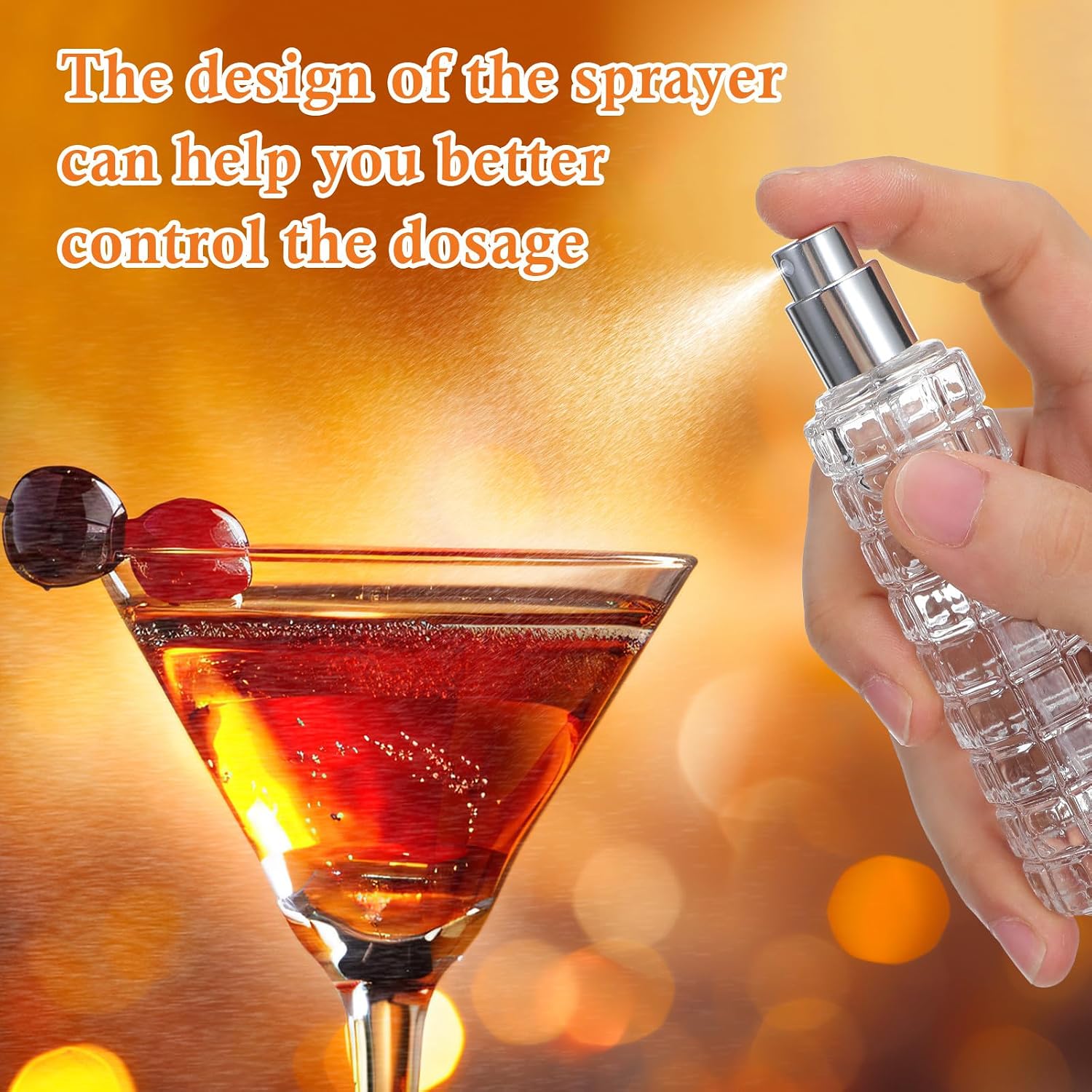 TOYANDONA Cocktail Sprayer 1.7Oz Refillable Bitters Spray Bottle Glass Atomizer Travel Bar Tool for Precise Cocktail Flavor Control