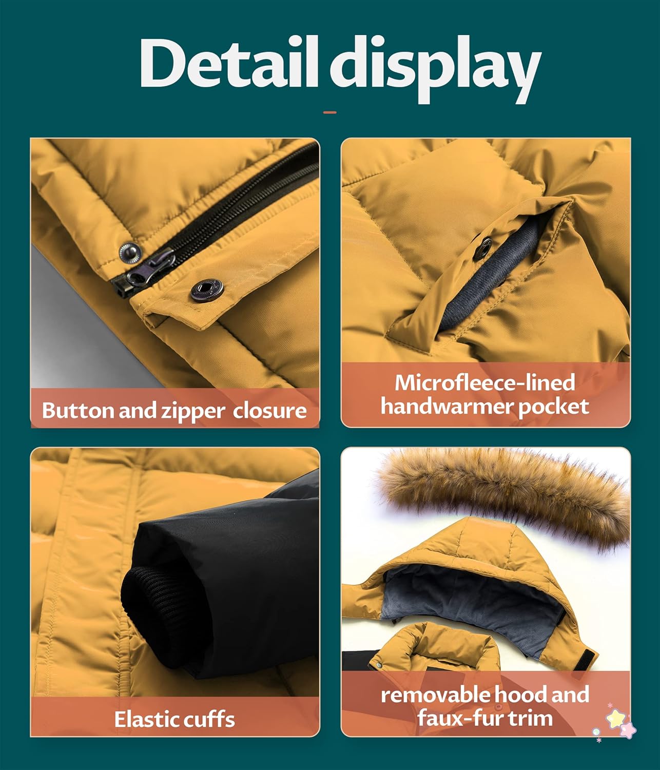 CREATMO US Boy's Water Resistant Winter Coats Warm Fleece Lined Outwear Windbreaker Ski Jacket - Image 6