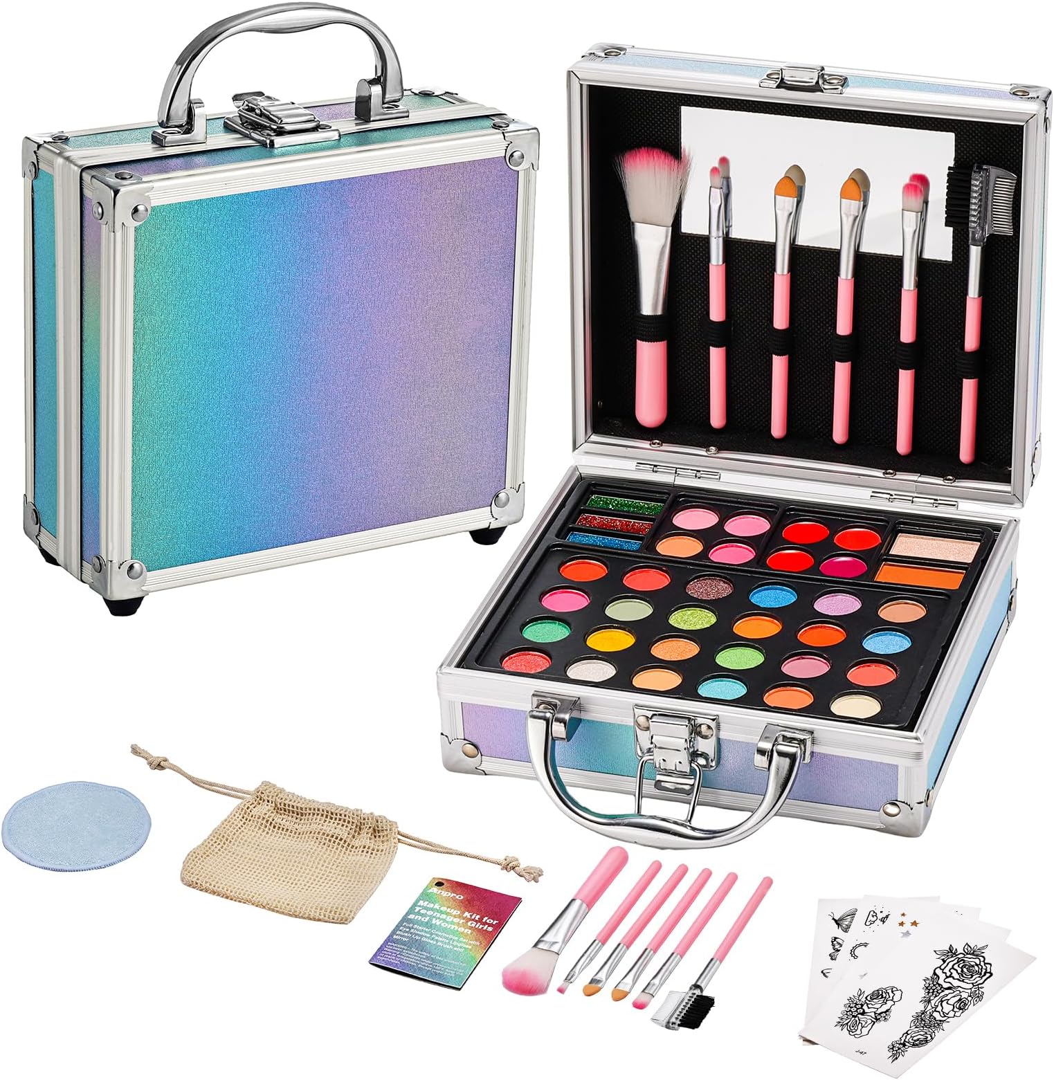 Cosme Life Travel Makeup Brushes Set - 9 Professional Brushes Including