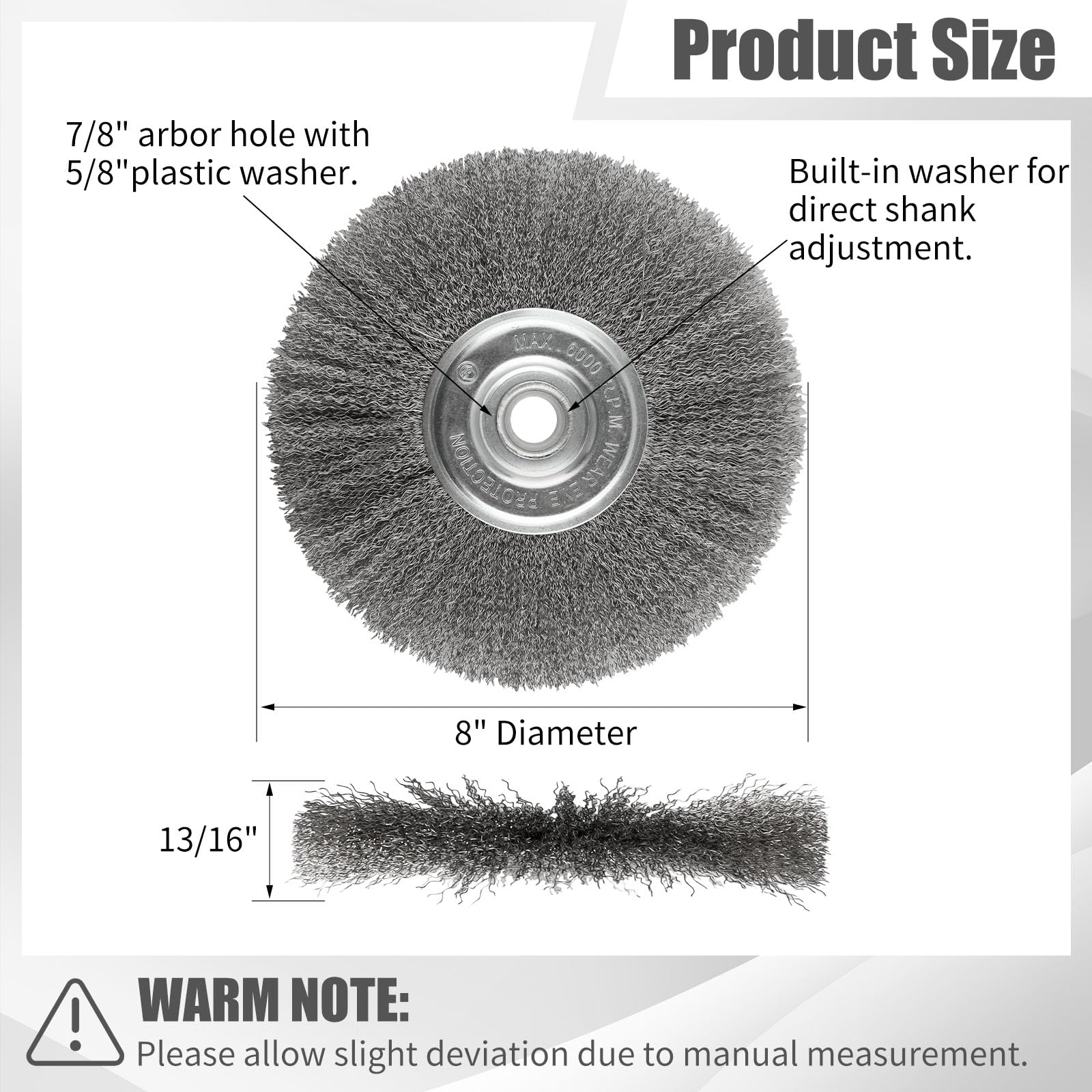 Amazon.com: WENORA 8-Inch Wire Wheel for Bench Grinder, 0.012