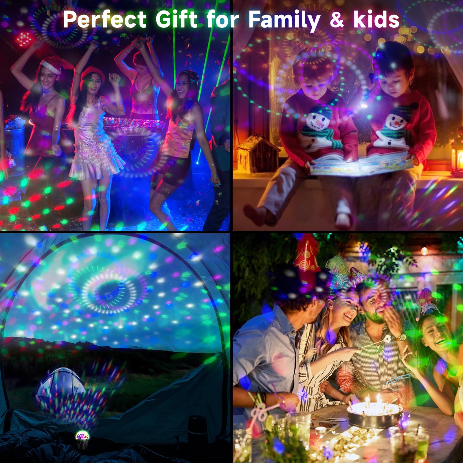 Mini Boule Disco pour Fête, Lumière LED USB avec Effets Dynamiques d'Éclairage RGB Activés par la Musique, avec Télécommande - Lumières de Discothèque USB pour Anniversaires, Célébrations