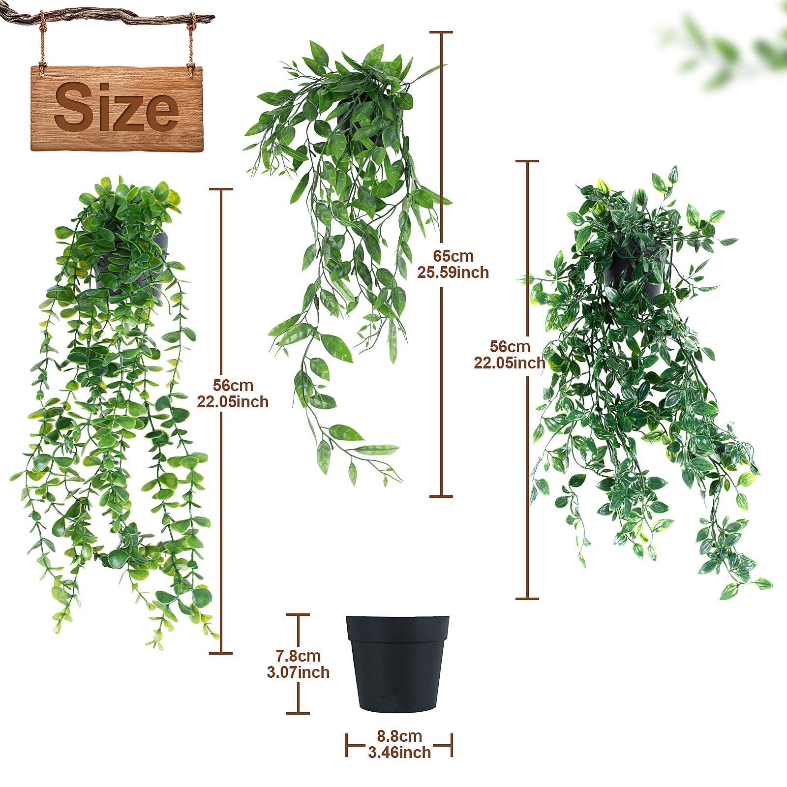 Piante Finte MengQiLe 6 Pezzi - Rampicanti Artificiali 90cm, Per Interno Ed Esterno, Decorazione Casa