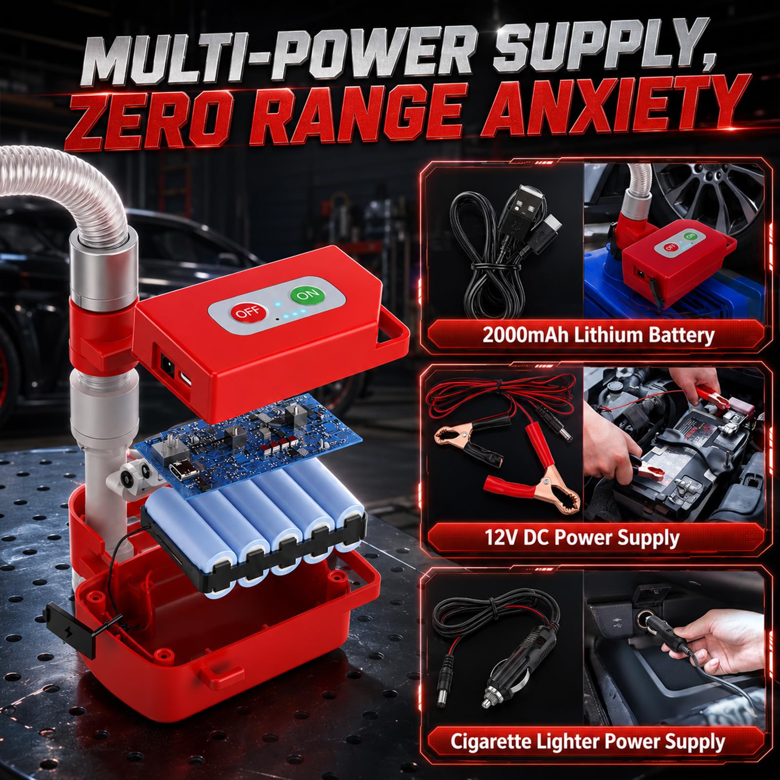 Pompa di benzina per tanica, 27mm versione europea – Pompa elettrica con arresto automatico, motore senza spazzole, ricaricabile (2000mAh/40min) – Pompa carburante 6,5 L/min