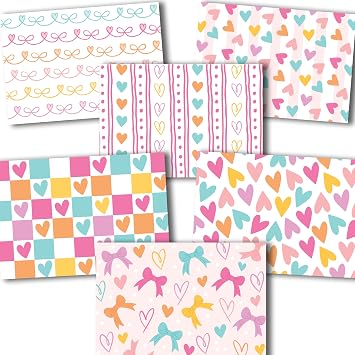 Hadley Designs Blank Cards and Envelopes 4x6 24 Greeting Blank Notecards with Envelopes Bulk, Happy Valentines Cards for Kids Classroom, Valentines Day Greeting Card, Designed in USA