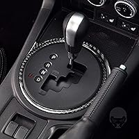 Vista 2 de Calcomanía de fibra de carbono real para consola central, cambio de marchas, marco de círculo externo, accesorios para el interior del automóvil