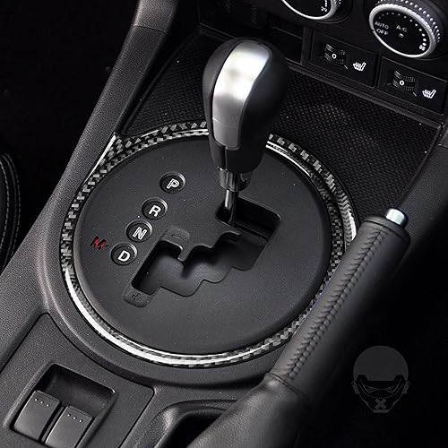 Miniatura 2 de Calcomanía de fibra de carbono real para consola central, cambio de marchas, marco de círculo externo, accesorios para el interior del automóvil,