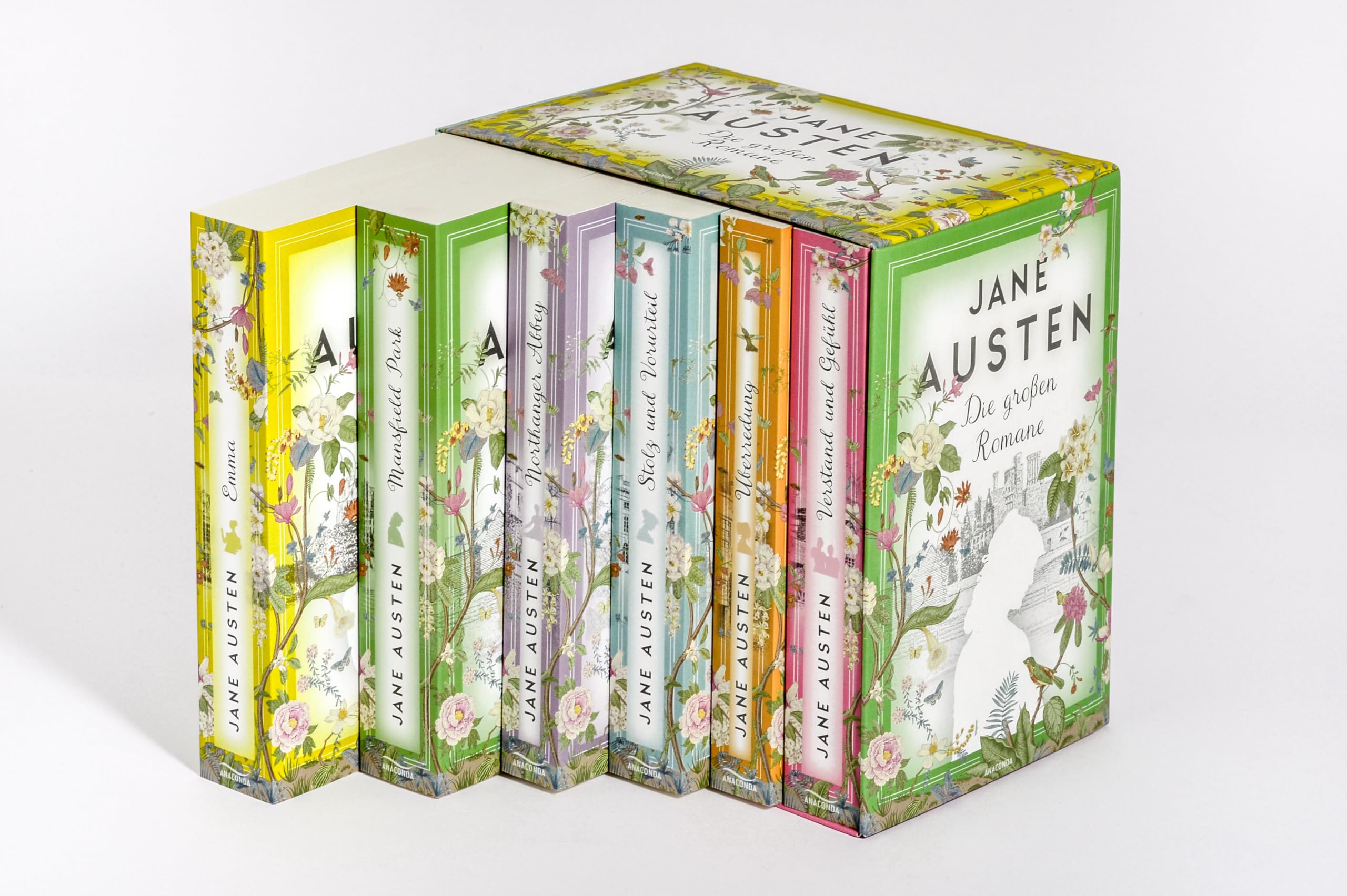 Jane Austen, Die großen Romane: Verstand und Gefühl - Stolz und Vorurteil - Mansfield Park - Emma - Northanger Abbey - Überredung (6 Bände im Schuber)