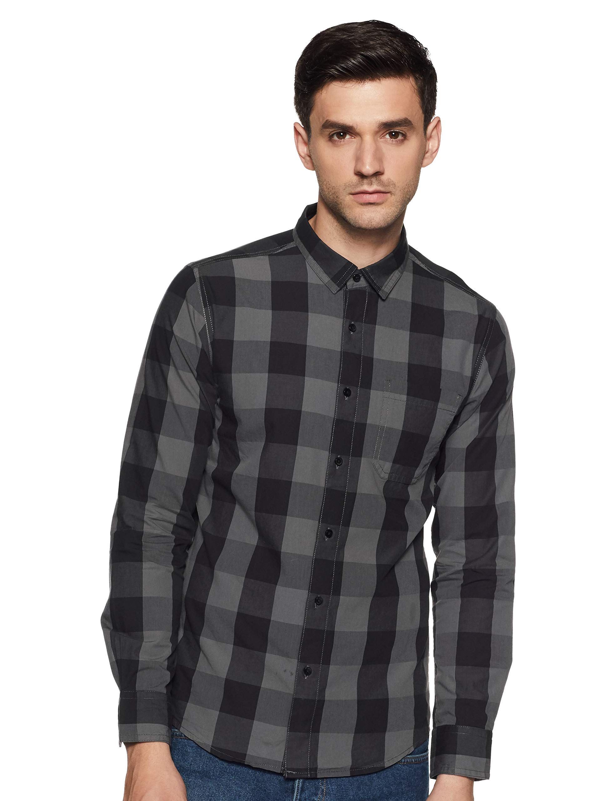 Diverse Men's Checkered Slim Fit Casual Shirt