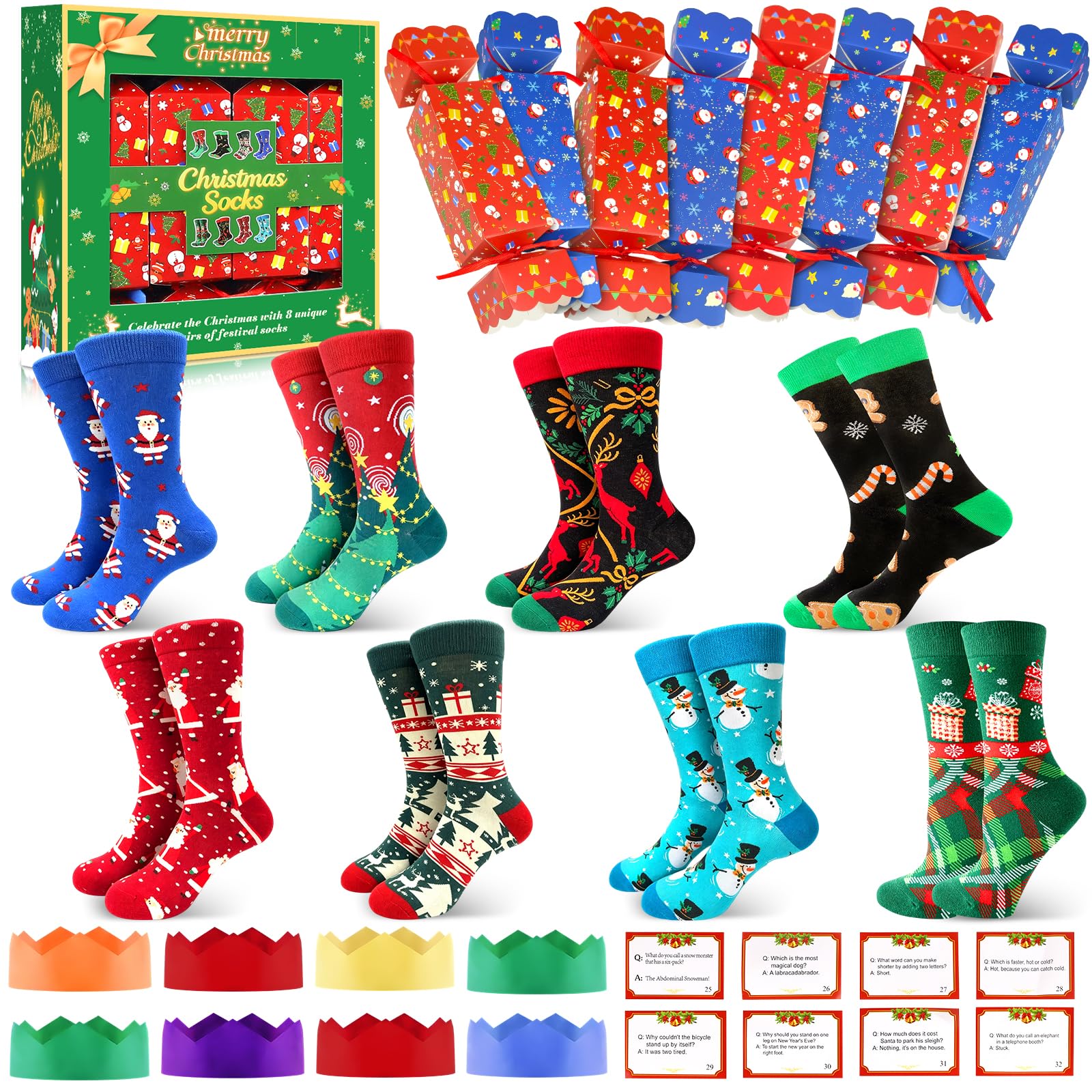 Socks Christmas Crackers No Snap Mens Ladies Novelty Xmas Table Party Decor