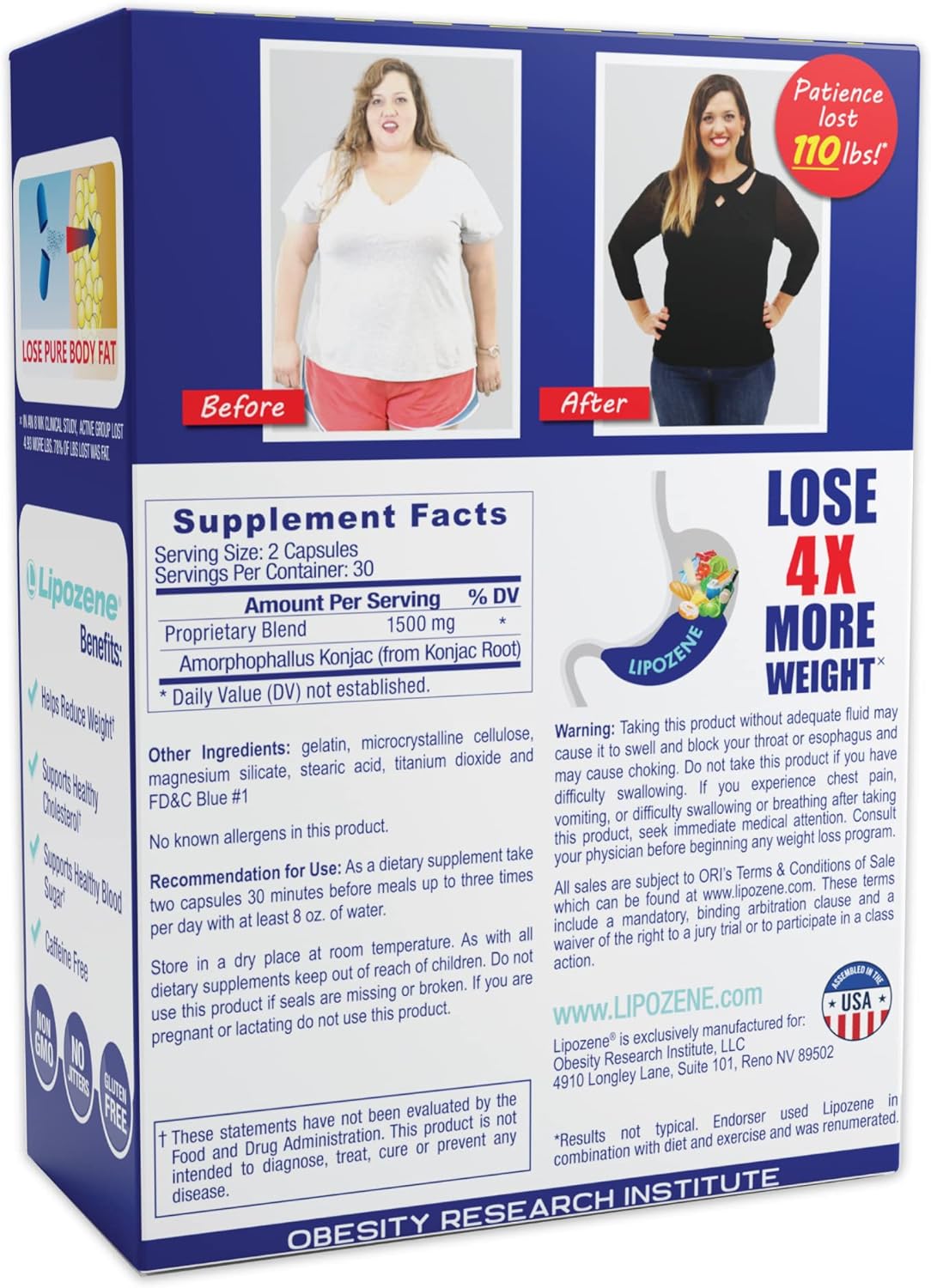 Lipozene - Weight Loss Supplement Diet Pills - Appetite Supp...