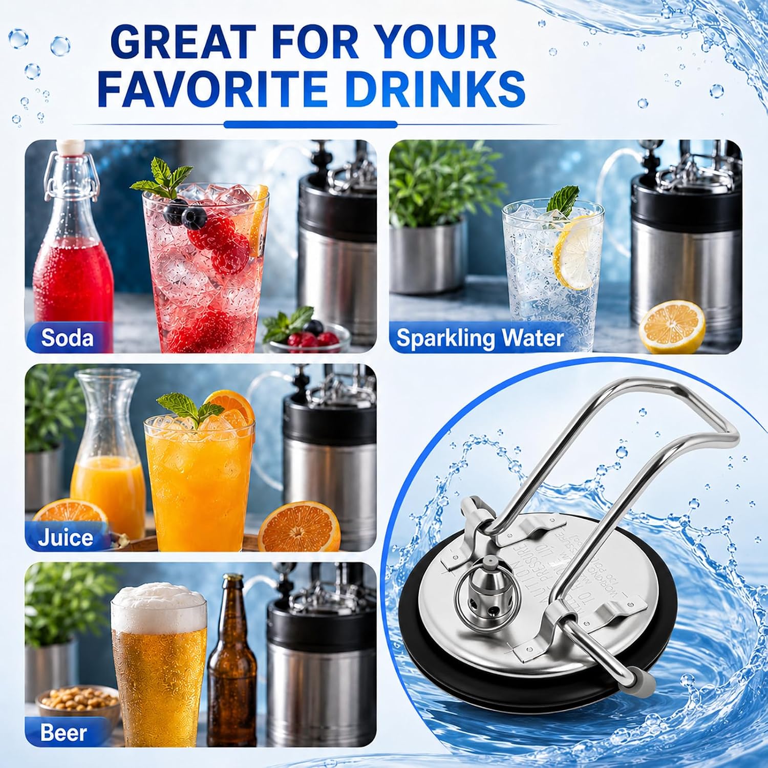 Corny Keg Lid Replacement 304 Stainless Steel for Homebrew Beer Soda Kegs
