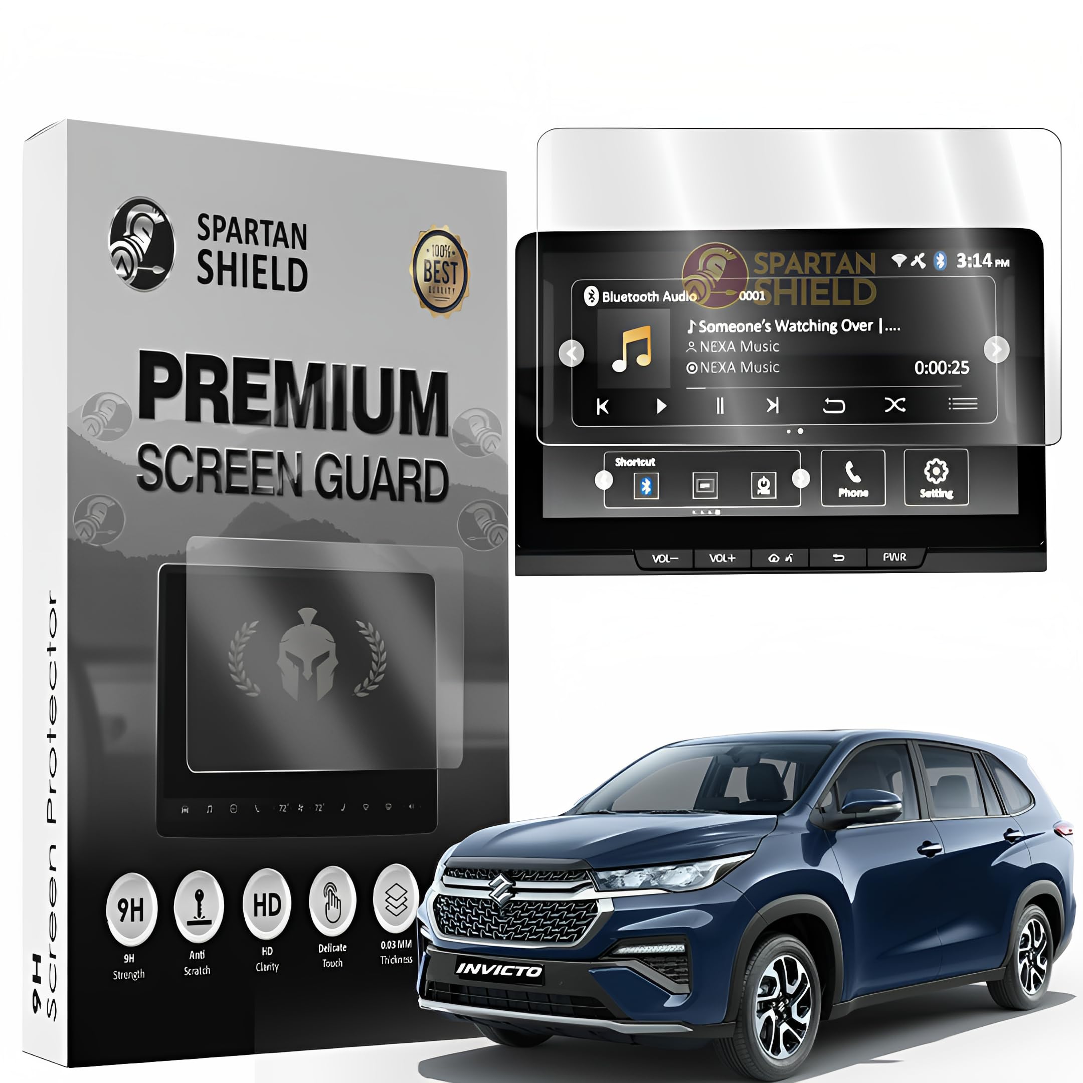 Spartan Shield TouchScreen Guard For MARUTI SUZUKI INVICTO 2023 ALPHA+ (10.1 INCH) || Magnum Infotainment Display Screen Protector || Invcto Car Music System Accessories [NOT TEMPERED GLASS]