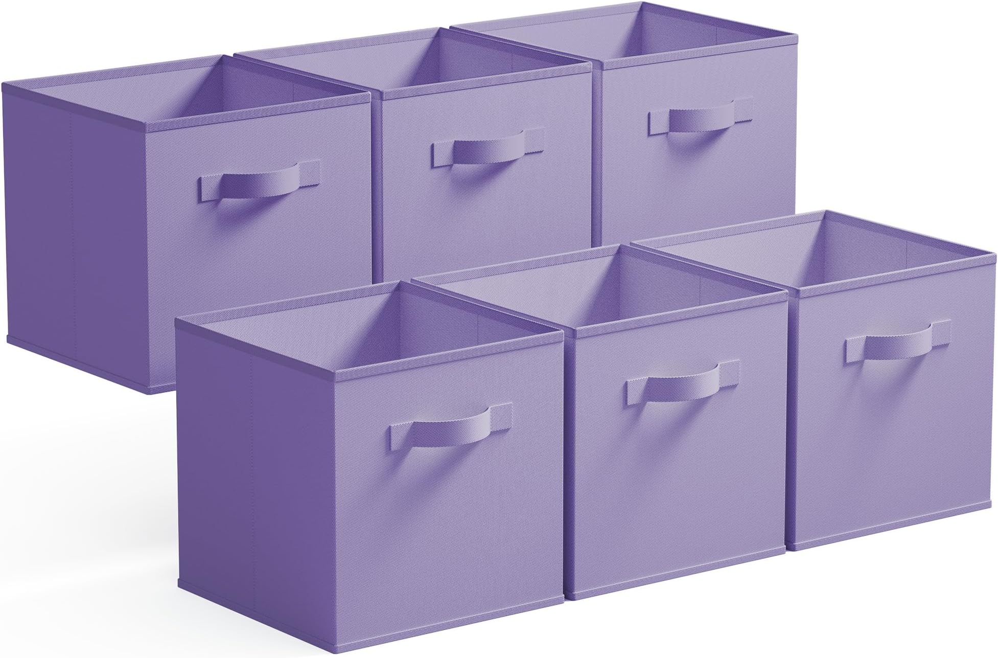 GRANNY SAYS Cube Storage Boxes, Pack of 6 Storage Cubes 27x27x27, Square Baskets for Shelves, Collapsible Kallax Cube Boxes for Organising Accessory, Purple