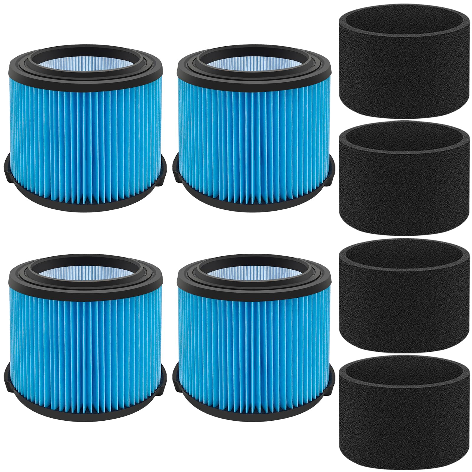 VF3500 Filter Replacement for Rigid 4 Gallon Shop Vacuum, 26643 Fine Dust Filter for 3/4/4.5 Gallon Wet Dry Portable Vacuums, Replaces WD40700, WD30500-4 Pack