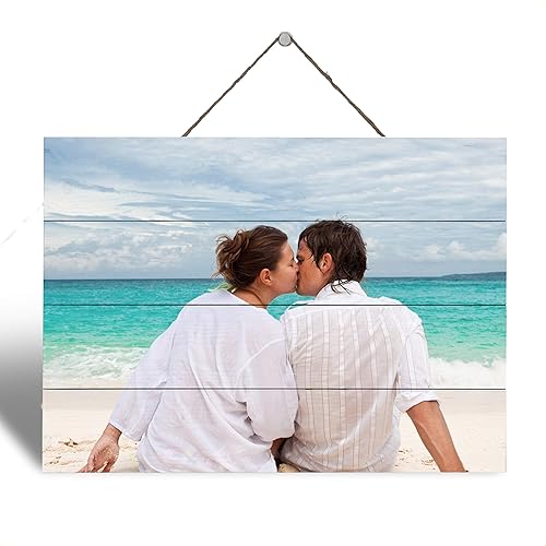 Artblox Marcos de fotos personalizados en madera real, impresiones artísticas de pared de tu teléfono, boda, bebé, perro, familia, regalos