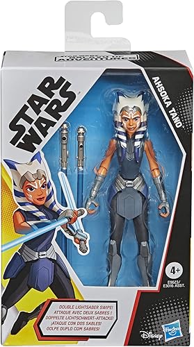 STAR WARS Galaxy of Adventures Ahsoka Tano Toy Figura de acción de 5 pulgadas con divertido accesorio de sable de luz, juguetes para niños a partir