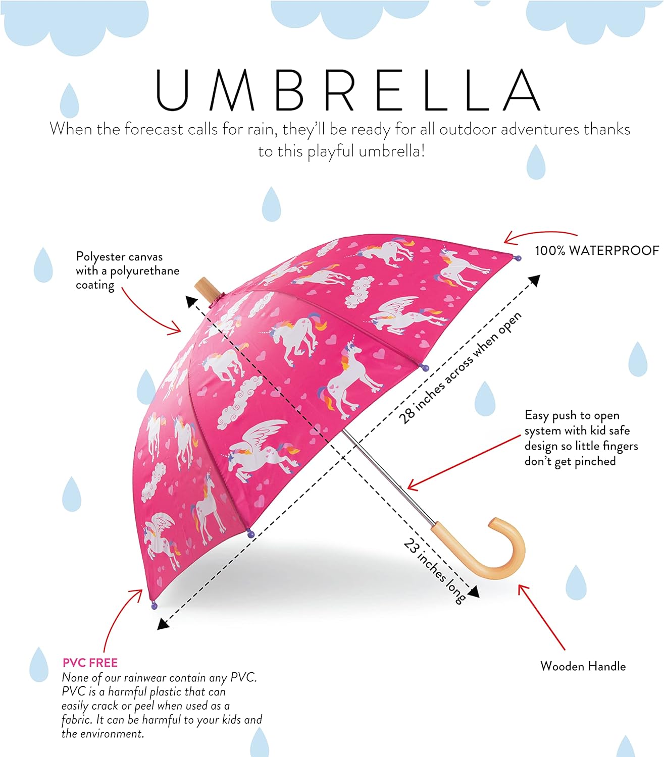 Hatley Girls' Printed Umbrellas