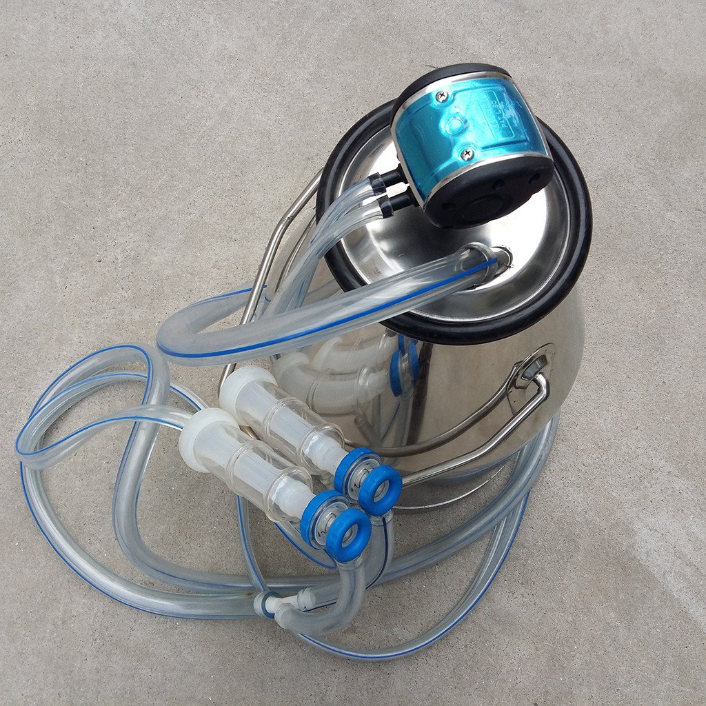 Liquor Agricultural Industrial New Portable Stainless Steel Farm Ewe Dairy Milking Milker Machine Bucket Tank Container Barrel Set Kit Compatible with Many Vacuum Pump 25L