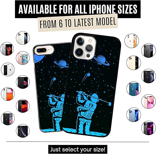 Miniatura 2 de Funda para teléfono de golf, para amantes del golf, astronauta espacial, para palos de golf, compatible con iPhone 15, funda delgada de goma TPU
