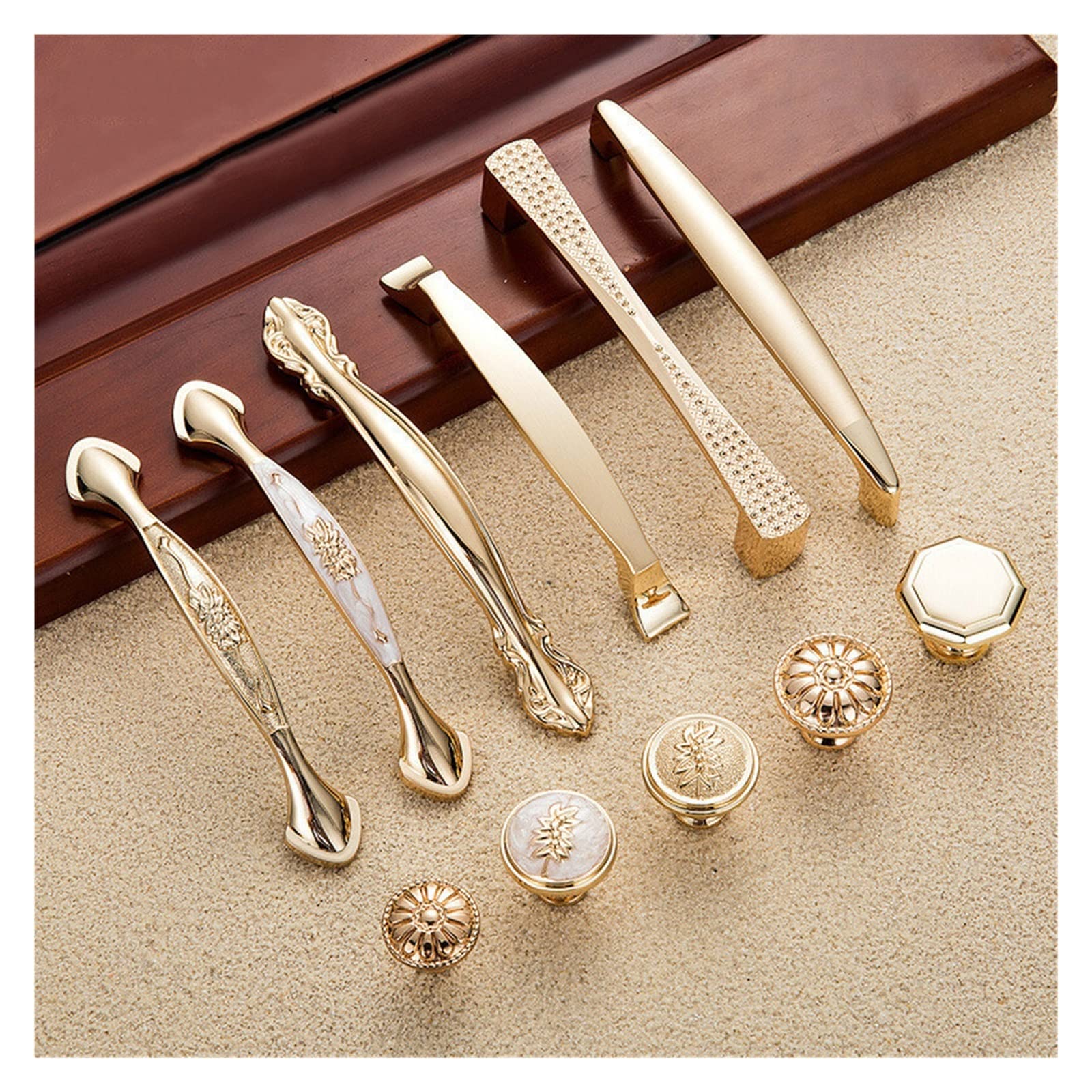 Poignées de porte pour rénover votre cuisine boutons champagne or ELTOX