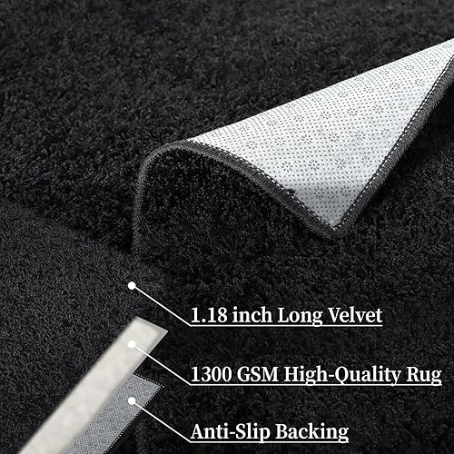 Miniatura 3 de Shag - Alfombra grande para sala de estar, 10 x 13 pies, alfombra de área moderna para interiores, contemporánea, peluda, que no se desprende,