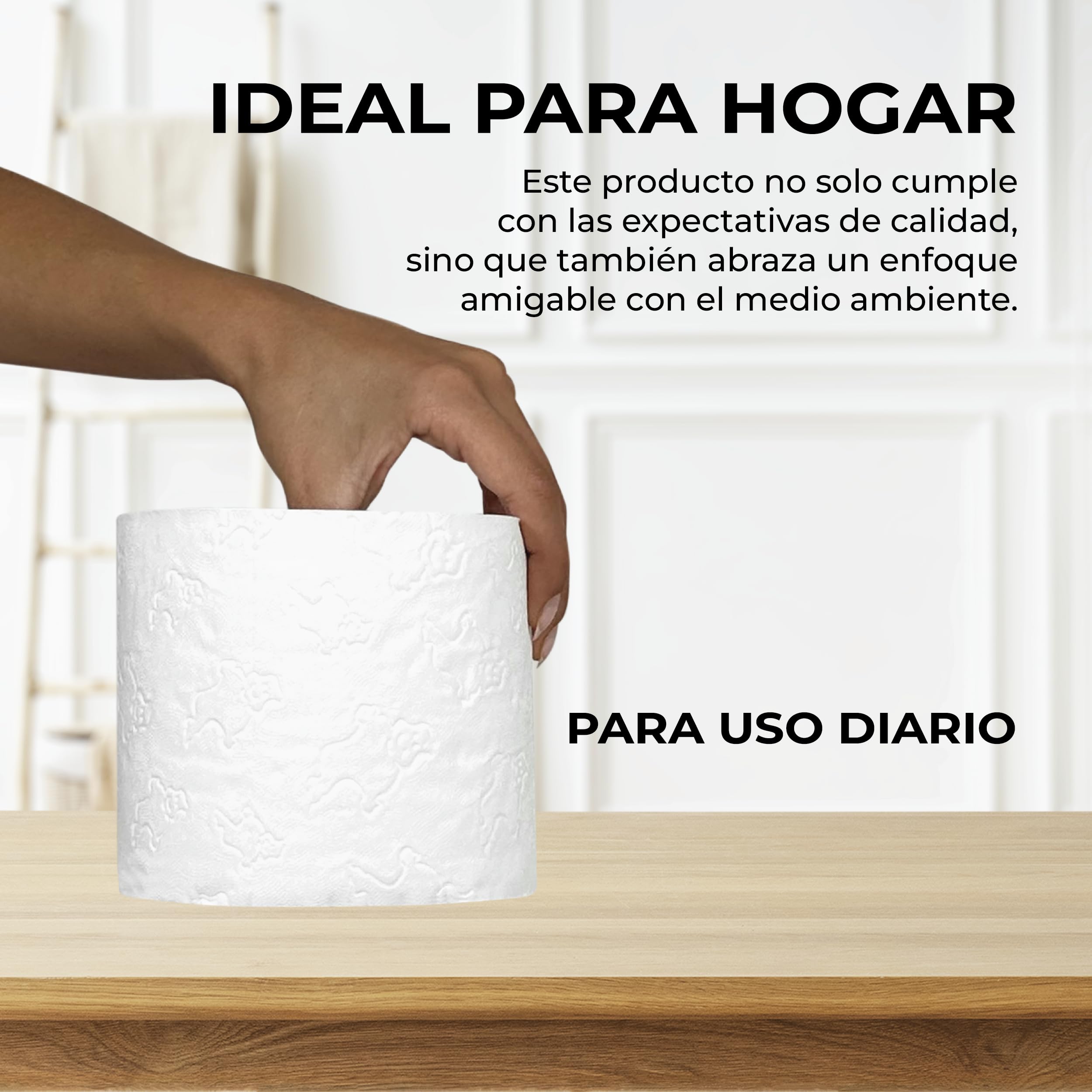 Papier Toilette Compact 2 Épaisseur 48 Rouleaux | Doux eu Résistant, Sans Parfum (4 Packs de 12)
