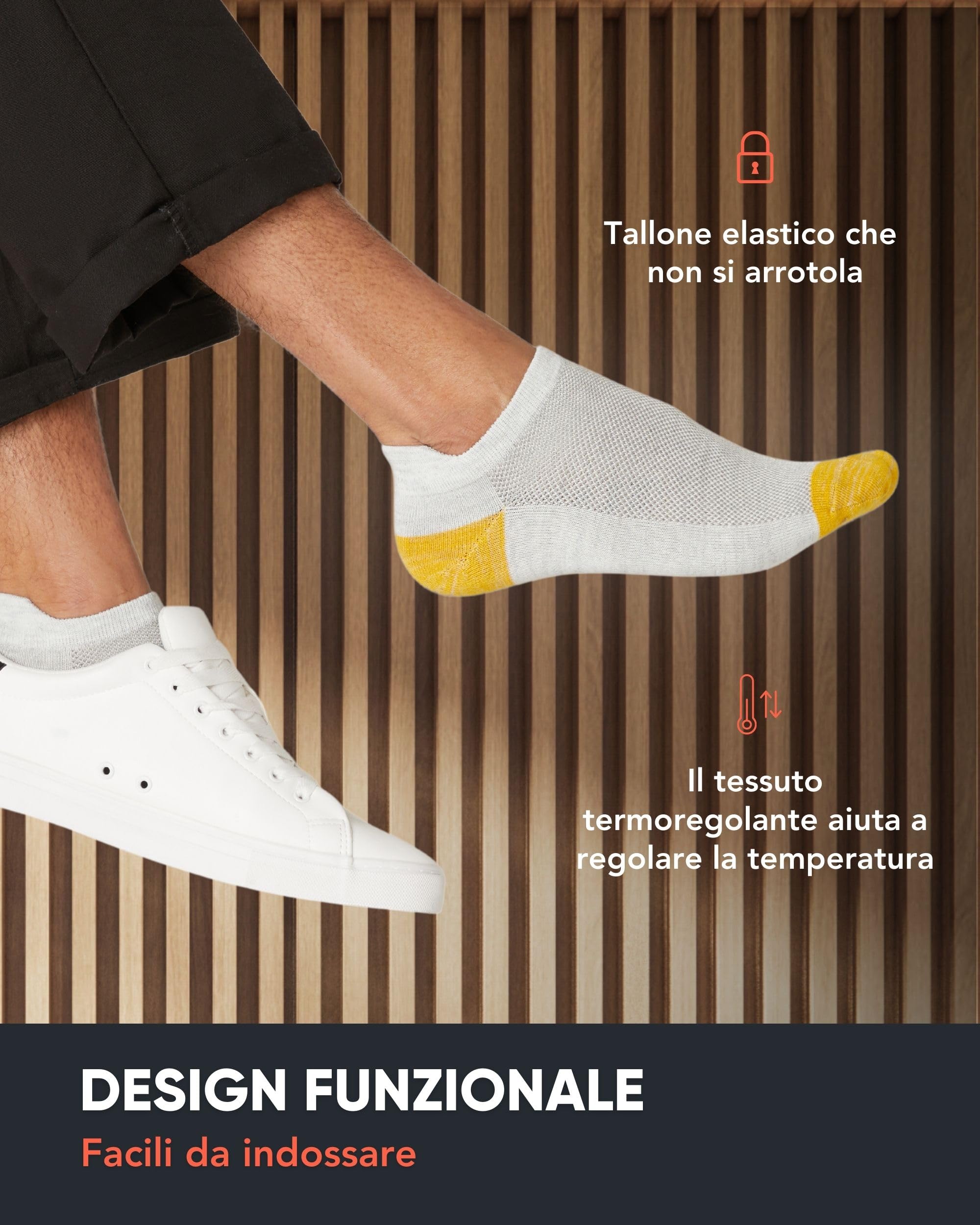 FM London Confezione da 8 Calzini Uomo Corti in Bamboo - Calze Running Morbide, Traspiranti e Resistenti agli Odori, Sportivi - con Protezione sul Tallone