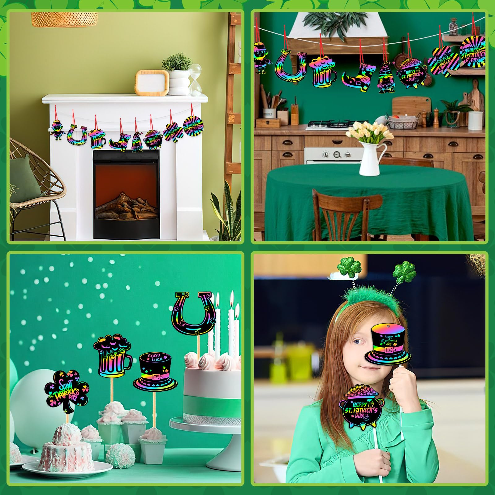Snapklik.com : 36 PCS St Patricks Day Scratch Art For Kids, St Patricks ...