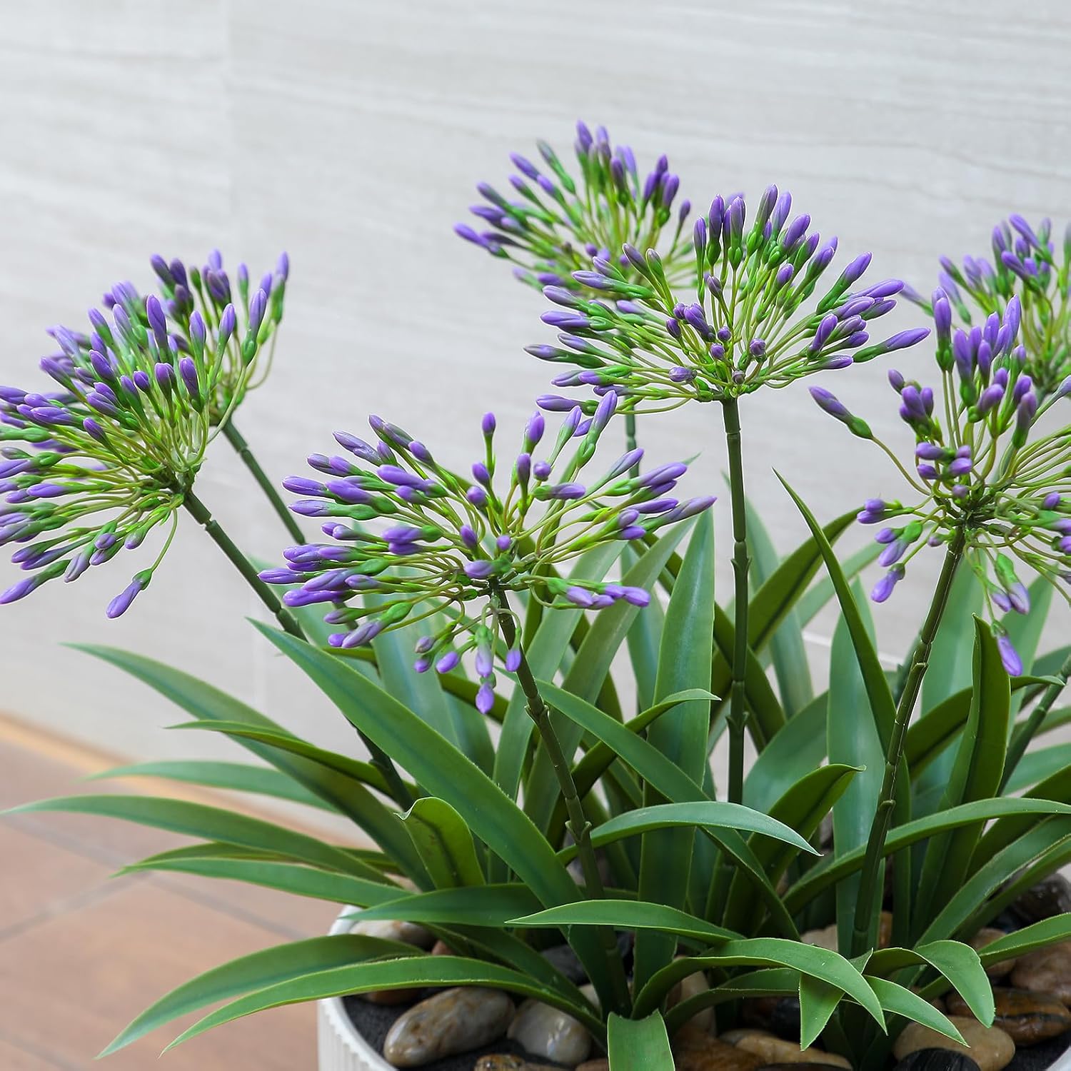 Artificial Flowers Plants for Outdoor Planters 8 Bundles Purple Flower Large Spring Summer 18.9 in Look Real Plasic Plant for Front Porch