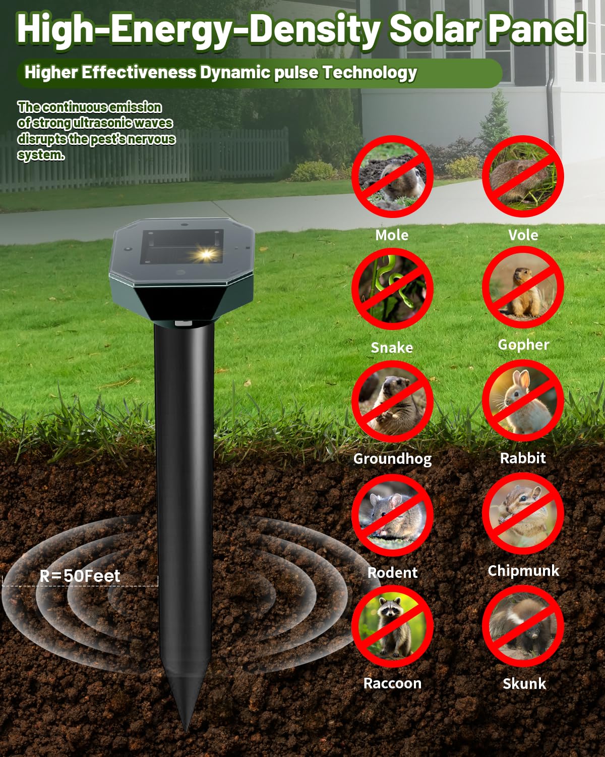 Solar Pest Repeller - Snake, Mole & Critter Control -2 Solar Pest Repeller - Snake, Mole & Critter Control -2