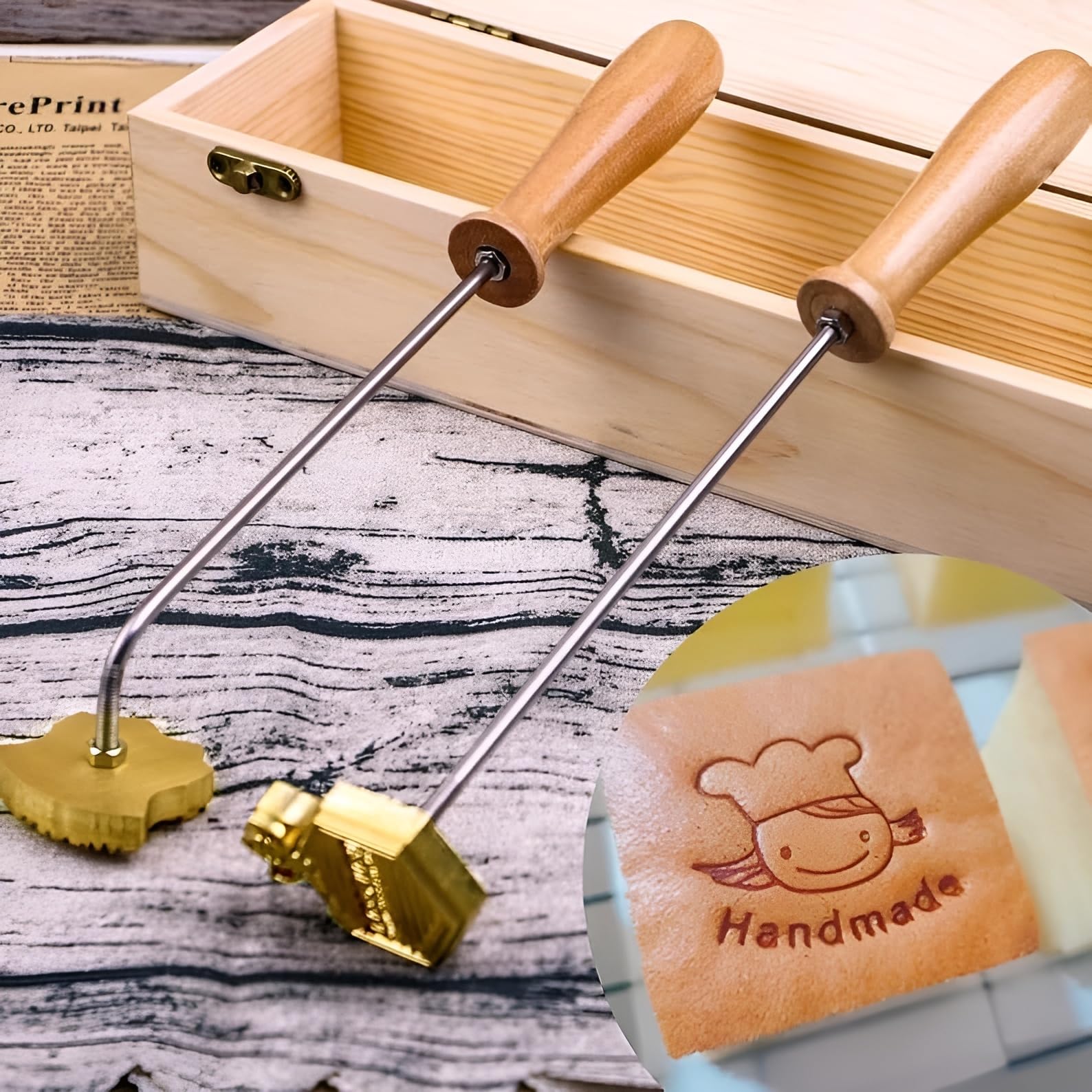 Custom Branding Iron, Personalized Brand Iron for Cake, Steak. Stamp for Bread/Wood/Leather, Food Stamper, Gift for Father,Stamp for Bread,Custom Irons