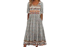 Chic and Flowy Boho Dress: ZOCAVIA 2024 Summer Maxi Sundress