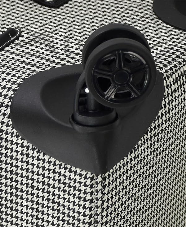 London Fog Cambridge 25" Expandable Spinner, Black White Houndstooth, 25 inches by London Fog - Used condition - Image 4