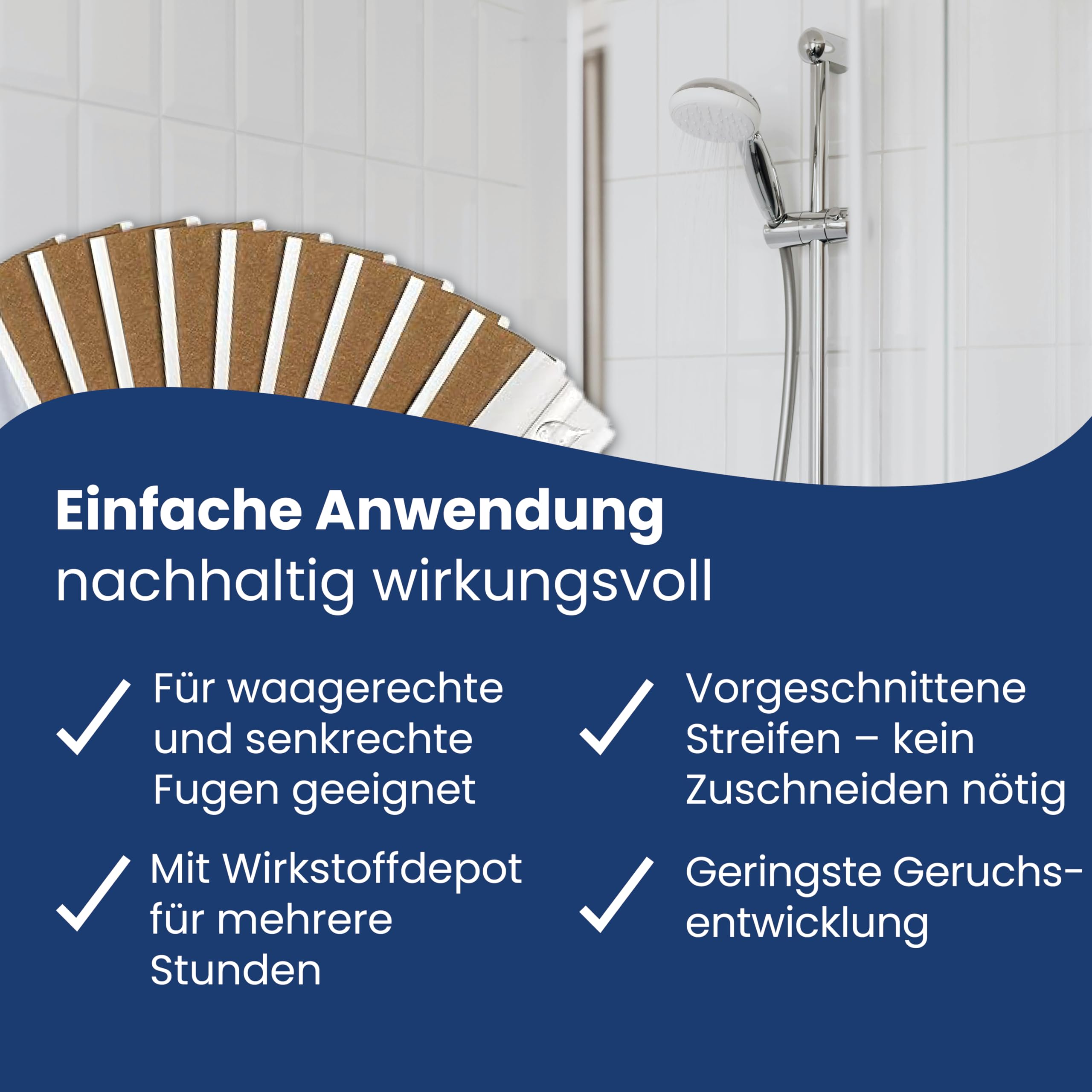 AGO Fugentape 10 x 45cm zur wirksamen Schimmelentfernung bei Silikonfugen / 10x stärker als bei herkömmlicher Anwendung mit einem Pinsel (Schimmelmittel separat erhältlich)