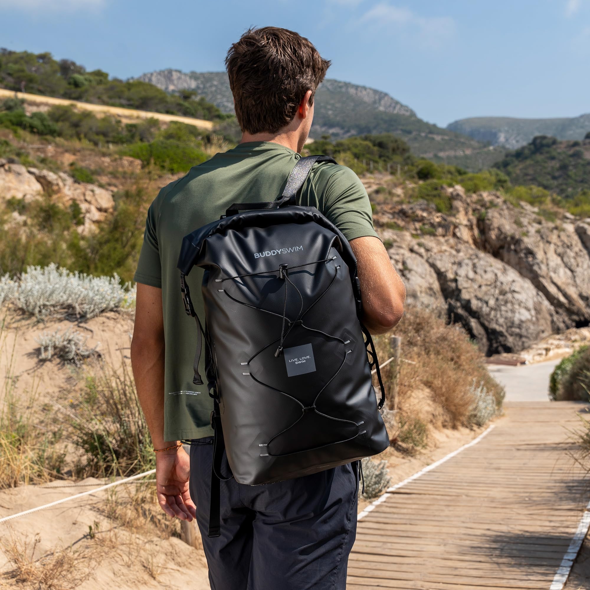 Zaino da viaggio stagno Dry Backpack 30L, Impermeabile, Resistente, Chiusura a rullo, Fibbie di Nylon, Pannello EVA. Sacca Sportiva e Borsa Mare. Zaini da viaggio.