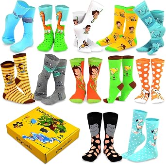 Womens Fun Novelty Crew and Knee High Socks Gift Box