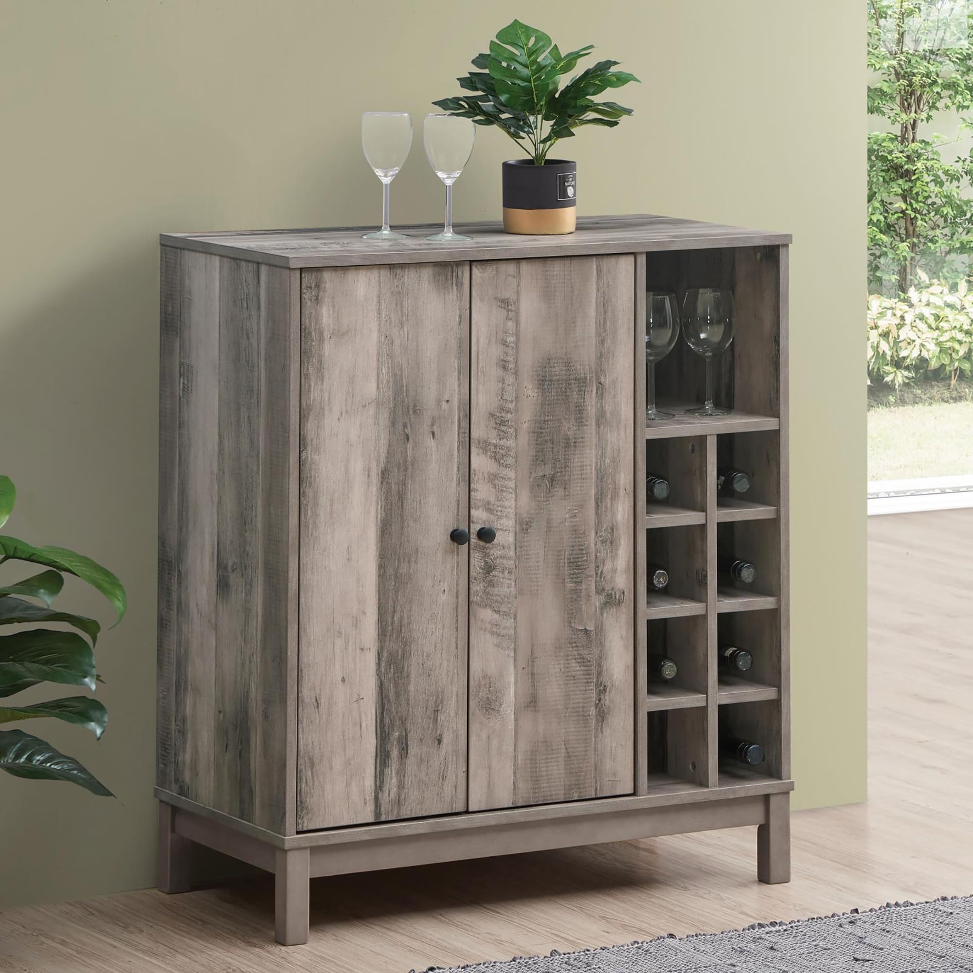 Weathered Wine Cabinet with 2 Doors