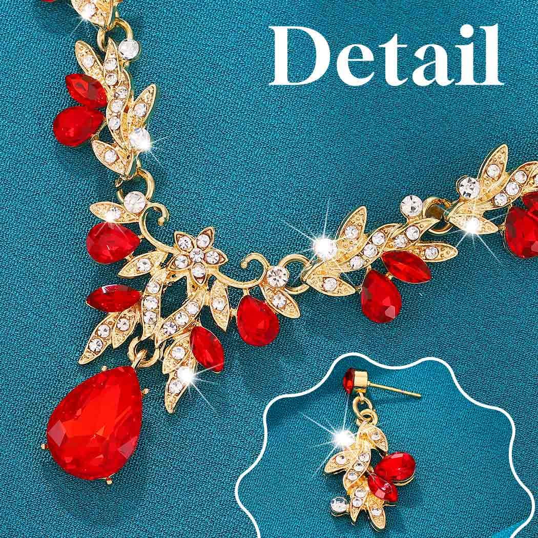 Sixexey Set di gioielli da sposa in cristallo con strass per il collo, accessori per le donne