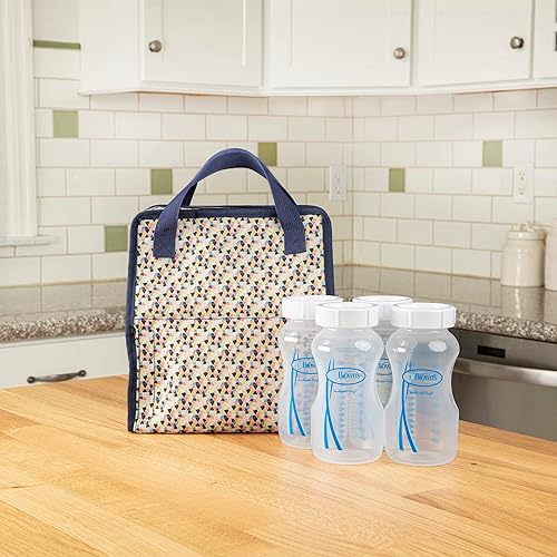 Miniatura 6 de Dr. Brown's Bolsa de viaje con aislamiento para biberones, almacena hasta 6 biberones, multicolor geométrico, sin BPA