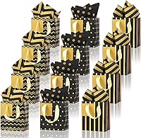 Vista 20 de Tenare 12 bolsas de regalo pequeñas, mini bolsa de papel metálica a granel con asa de papel de seda para envolver regalos, día de San Patricio