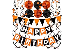 Fecedy Black Orange Halloween Decorations Kit
