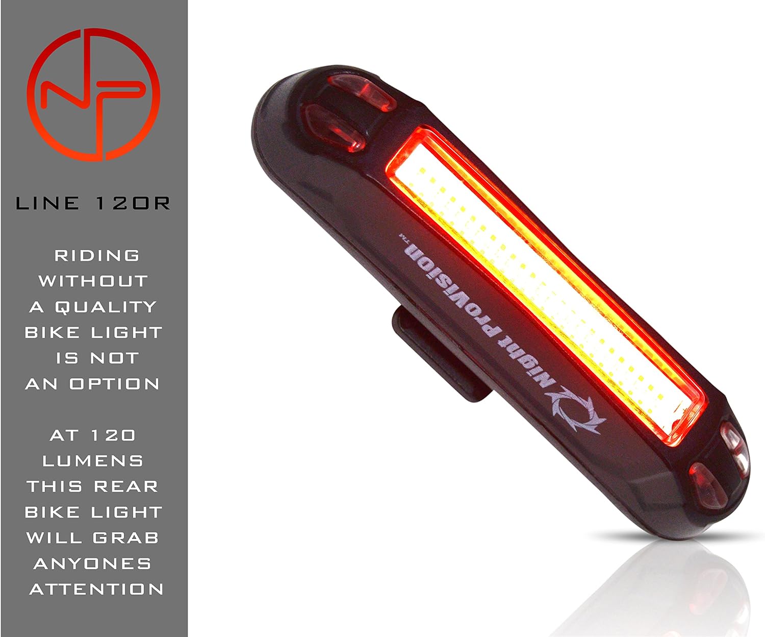LINE-120 Front or Rear Bike Light USB Rechargeable LED Bicycle Lights Skateboard Longboard Road Mountain Bicycle Flasher Set