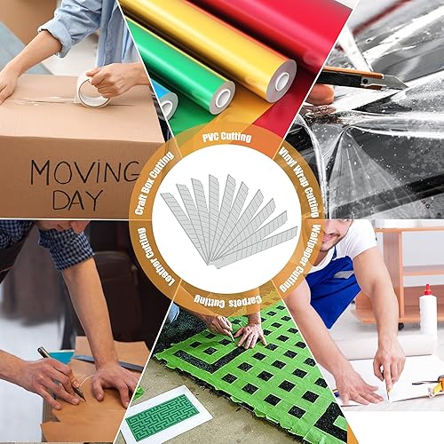 Miniatura 5 de MulWark 100 cuchillas de repuesto de cuchillos de 0.354in a presión, de 30 grados, hoja de corte de precisión afilada multiusos para cuchillos de