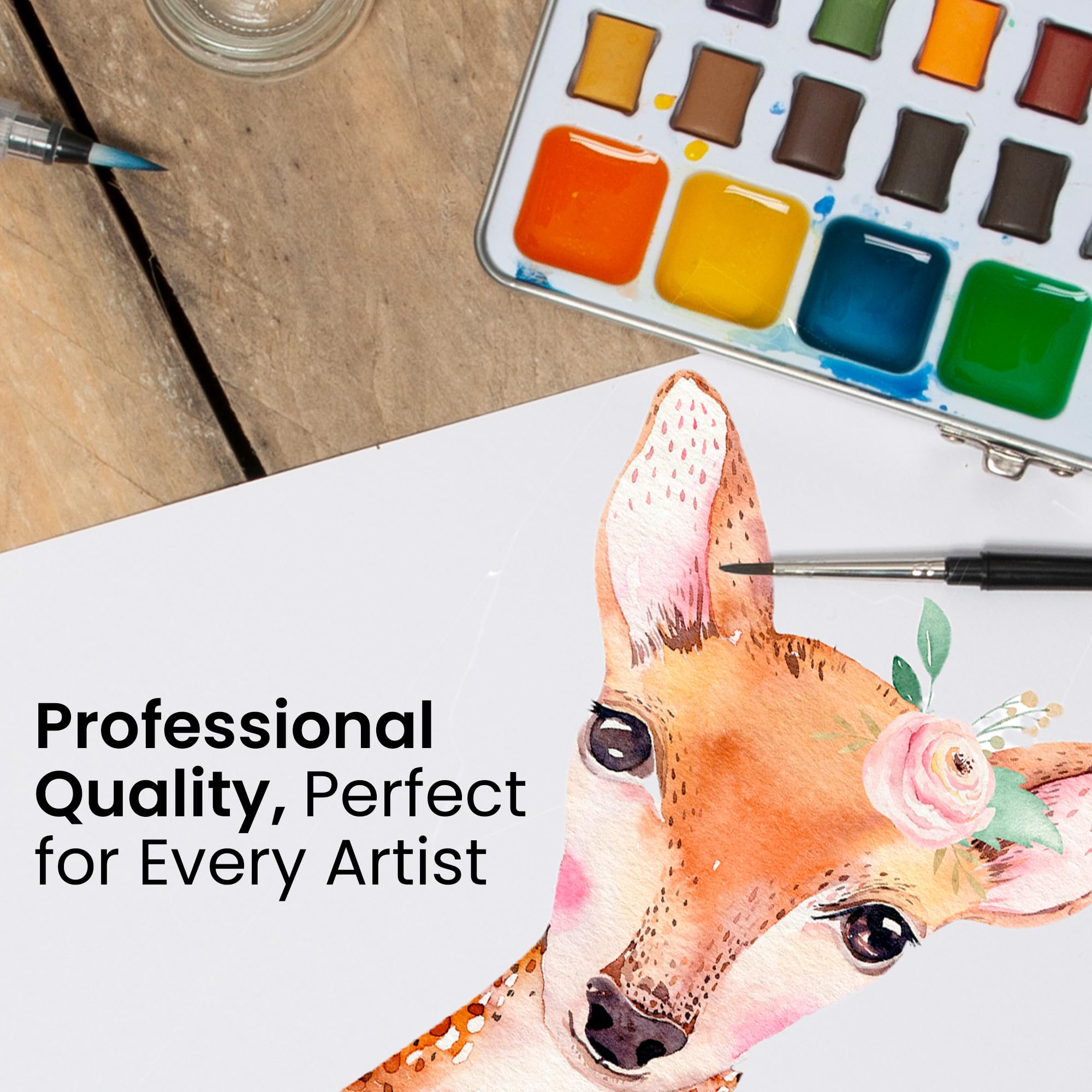 Amazon | ARTISTIK 水彩絵の具セット - 50色 ハーフパンパレットと