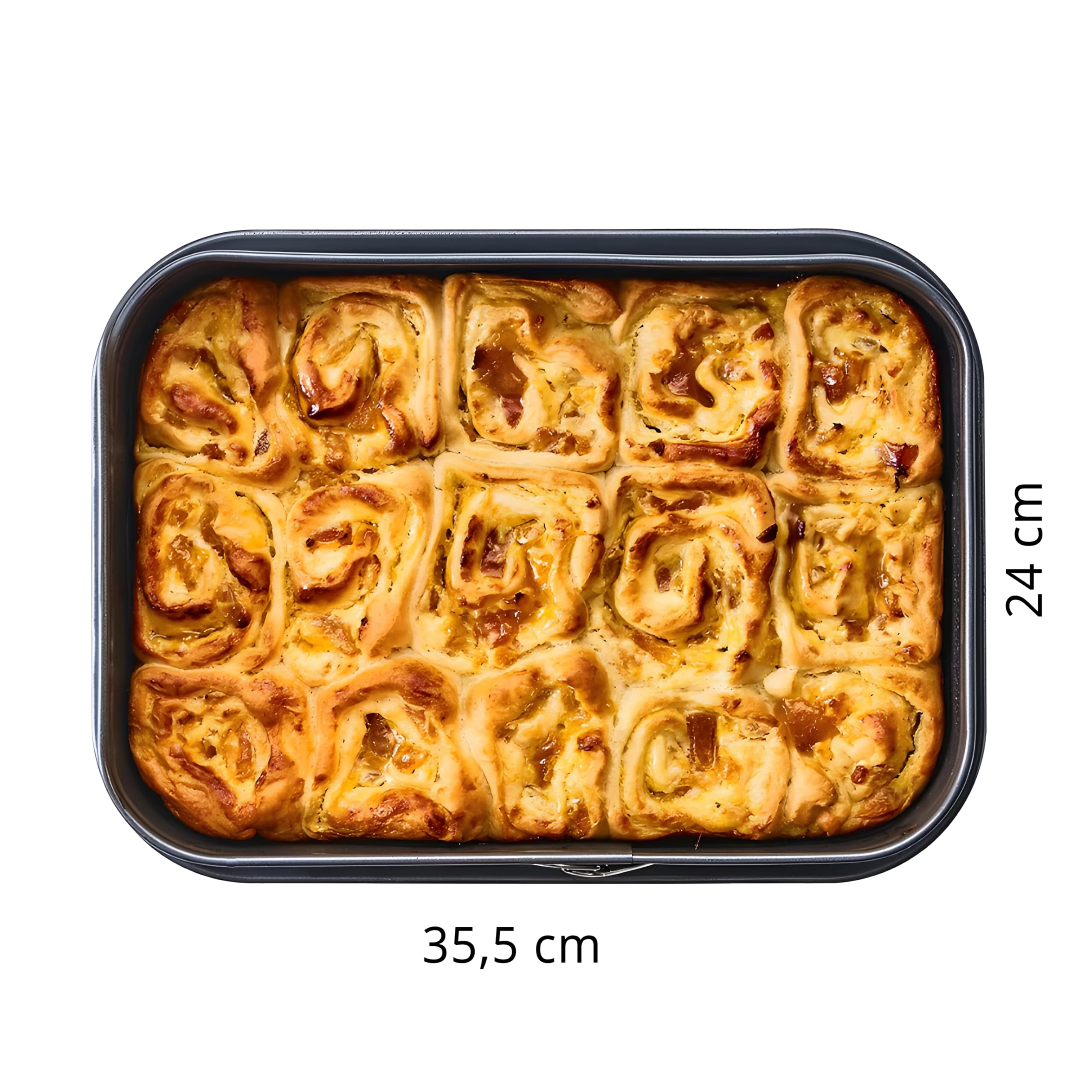 Retoo Tortownica prostokątna forma do pieczenia ciast, 35,5 x 24 cm, z zabezpieczeniem przed wyciekiem, powłoką zapobiegającą przywieraniu, zdejmowanym dnem, stal węglowa, forma do pieczenia ciast,