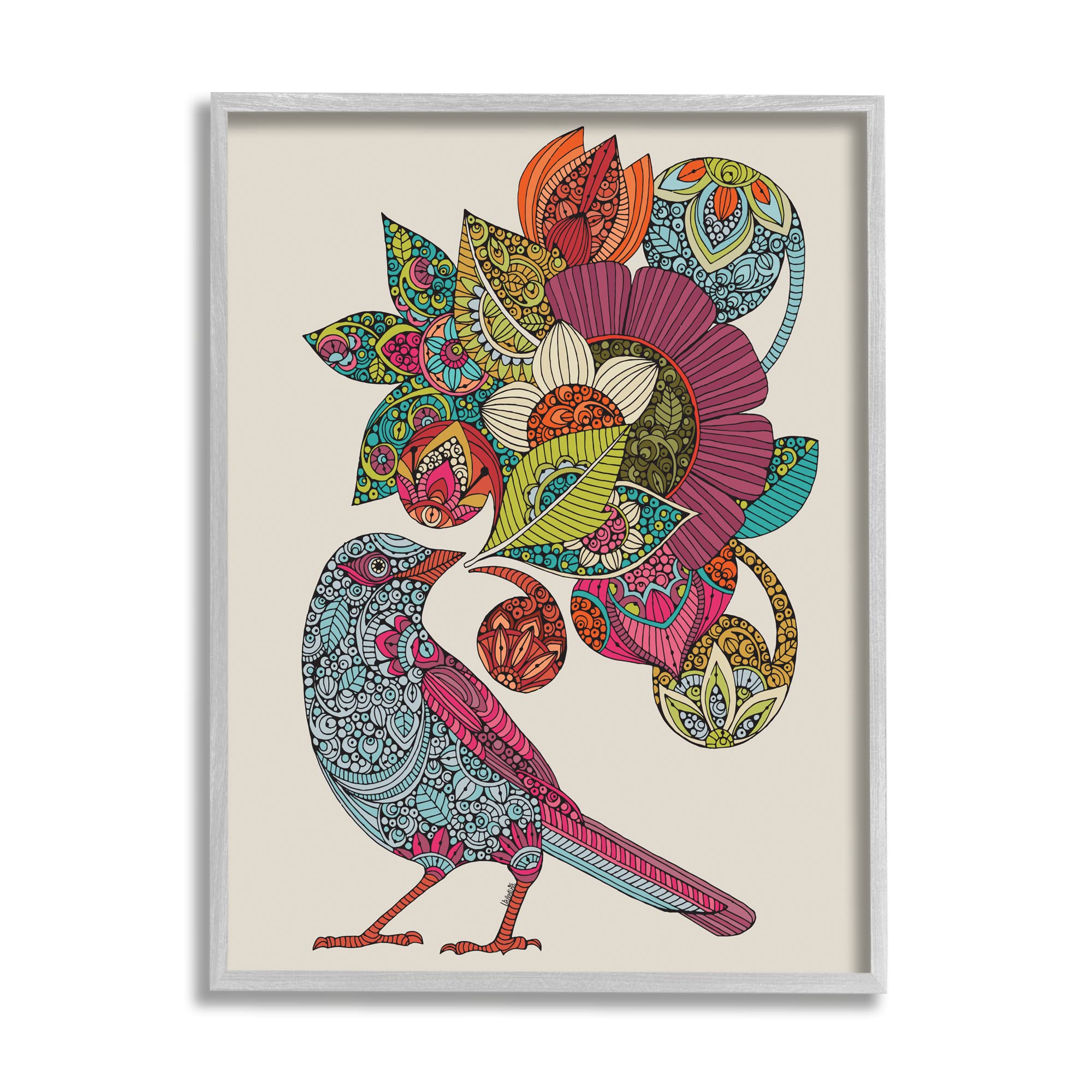 Amazon.co.jp: Stupell Industries 抽象歌 鳥 ペイズリー柄 花柄