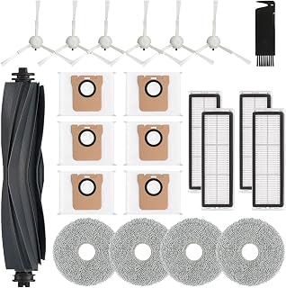21 Pcs Replacement Parts Compatible for Dreame L10 Ultra / L10s Ultra Robot Vacuum Accessories Kit, 1 Main Brush, 4 HEPA Filters, 6 Dust Bags, 4 Mop Pads, 6 Side Brushes