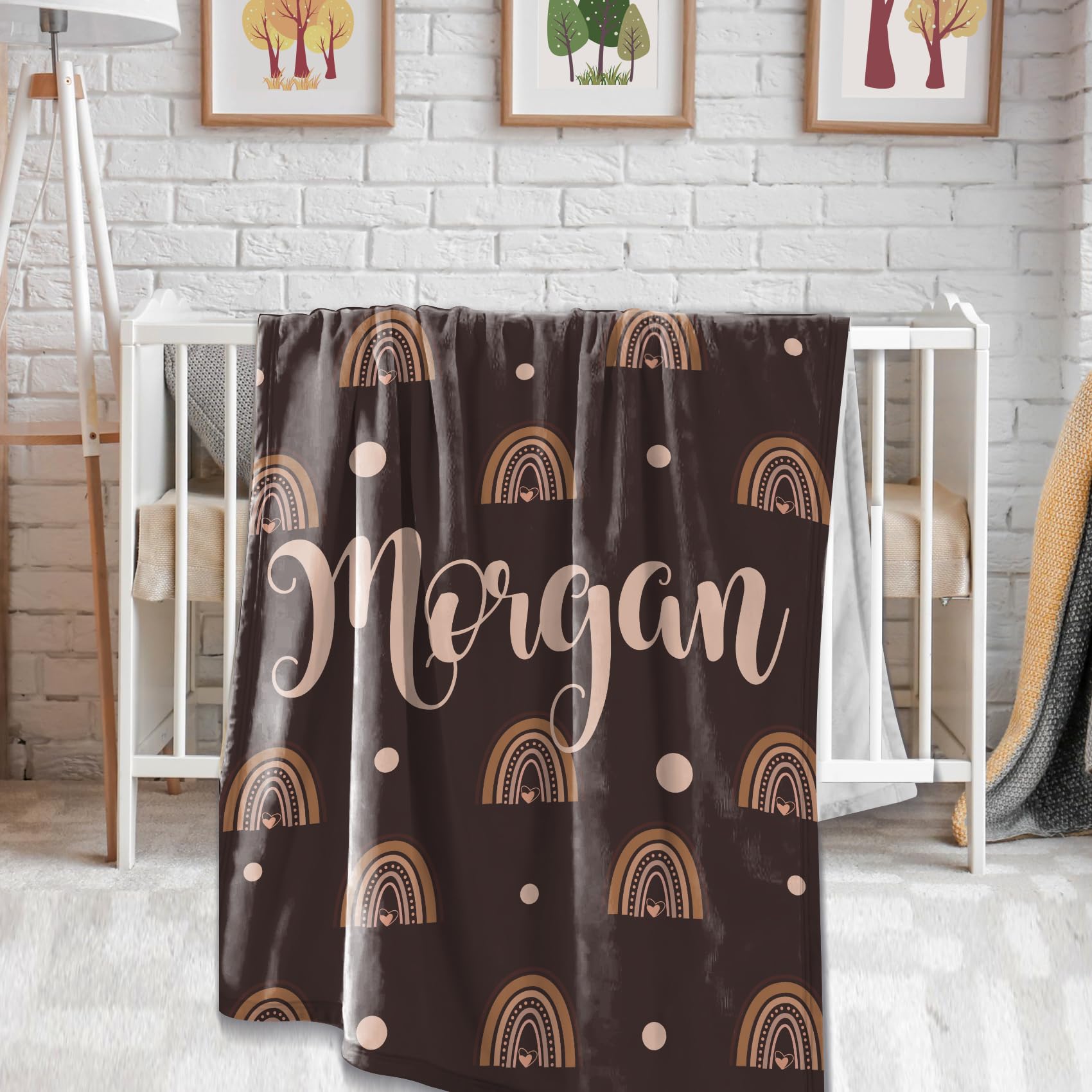 Couverture Bébé Personnalisée Avec Prénom - Flanelle Douce - Cadeau Naissance, Baby Shower Ou Maternité - Tailles 27x40 à 70x78 Pouces - 8